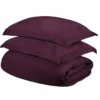 HomeRoots Plum Twin Cotton Blend 400 Thread Count Washable Duvet Cover Set