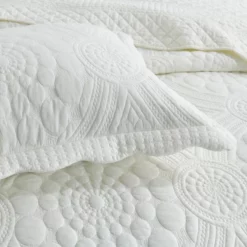 MarCielo 100% Cotton Oversized Bedspread Quilt Set Embroidery TF Soft White -Bed Linings Sales 2024 e742e4fdf852478c863cd13fad3f19e4