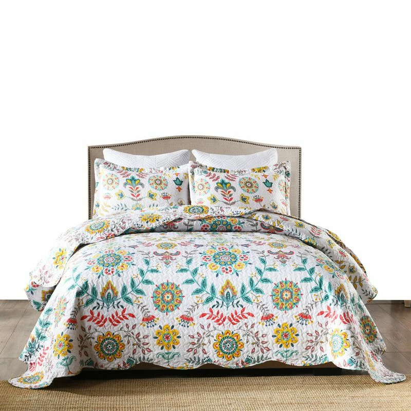 MarCielo 3 Pcs Bohemian Boho Quilt Bedspread Set Rustic Cabin Lodge Quilt, A96 Multicolor 1 1 MarCielo 3 Pcs Bohemian Boho Quilt Bedspread Set Rustic Cabin Lodge Quilt, A96 Multicolor 1