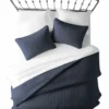 QuikFurn 3 Piece Microfiber Farmhouse Coverlet Bedspread Set Navy