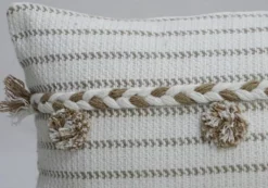 Handwoven 14" X 24" Throw Pillow With Poms -Bed Linings Sales 2024 ee81ab8222ce46e58ac761bc989c2569