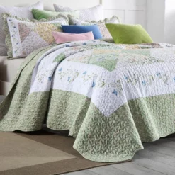 MarCielo 3 Piece Printed Quilt Bedspread Set Smoke Green -Bed Linings Sales 2024 f03a1649b4ad4650933cc994cc2504f8
