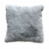 20 X 20 Inch Fabric Accent Pillow With Fur Like Texture, Light Gray-Benzara