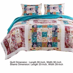 Zay Microfiber Quilt Set, Vintage Patchwork, Multicolor-Benzara Multicolor -Bed Linings Sales 2024 f1a46971f6954e3f9673aa4a55c0480d