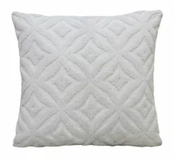18"x18" White Indoor Outdoor Ogee Decorative Pillow