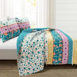 Emily Boho Stripe Reversible Quilt 3Pc Set Turquoise -Bed Linings Sales 2024 f3d8b68ed0054850b16a14ed3395c3bb
