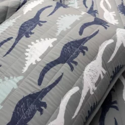 Make A Wish Stone Age Dinosaur Reversible Quilt 3Pc Set Navy/Gray -Bed Linings Sales 2024 f4dd261243914787932715c57066c427