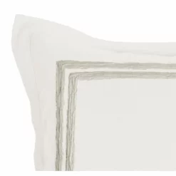 Lenz 26 Inch Cotton Euro Pillow Sham With Hand Stitched Embroidery, Ivory-Benzara -Bed Linings Sales 2024 f72dac0ebe1a42e3b21c35c9dc1ea049