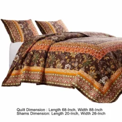 Dill Quilt Set, Bohemian, Jacobean Floral Print, Brown, Orange-Benzara Brown And Orange 9 Dill Quilt Set, Bohemian, Jacobean Floral Print, Brown, Orange-Benzara Brown And Orange -Bed Linings Sales 2024 fef81c7e32904bbbb6768cd45e10b8bf
